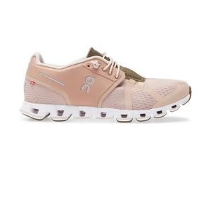 On Cloud 5 Running Shoes size W6.5 rose gold pink green silver white